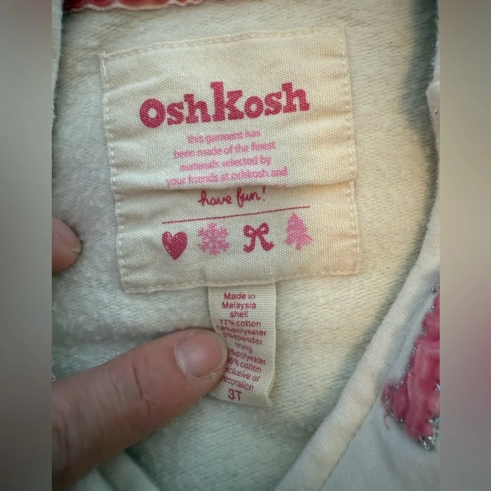 OshKosh B'gosh Beige Hoodie with Pink Accents